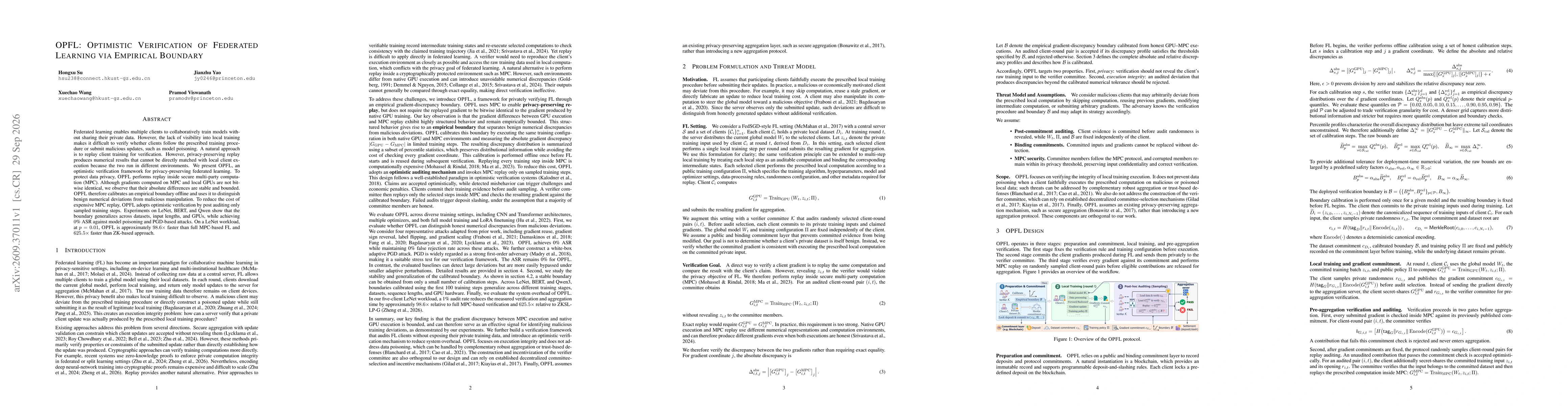 Thumbnail for OPFL: Optimistic Verification of Federated Learning via Empirical Boundary