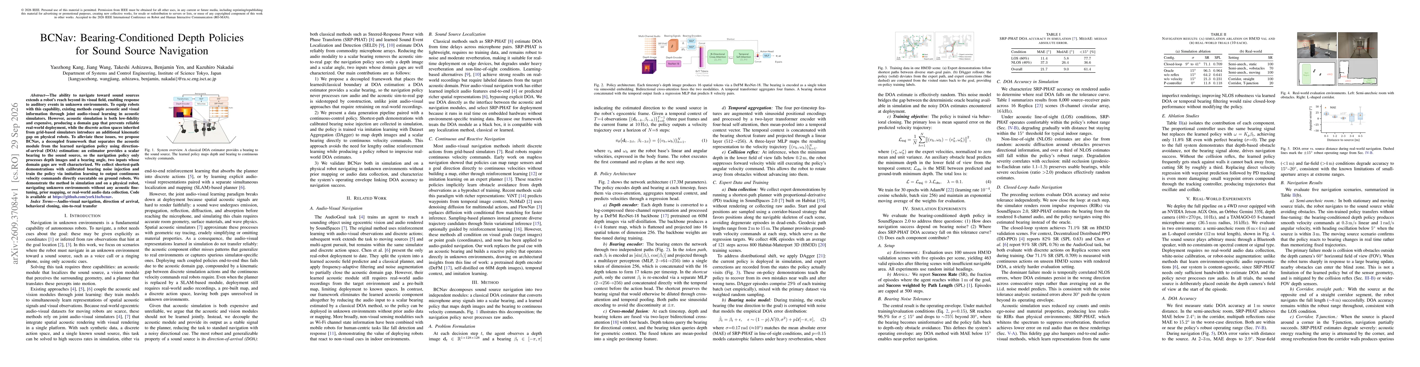 Thumbnail for BCNav: Bearing-Conditioned Depth Policies for Sound Source Navigation