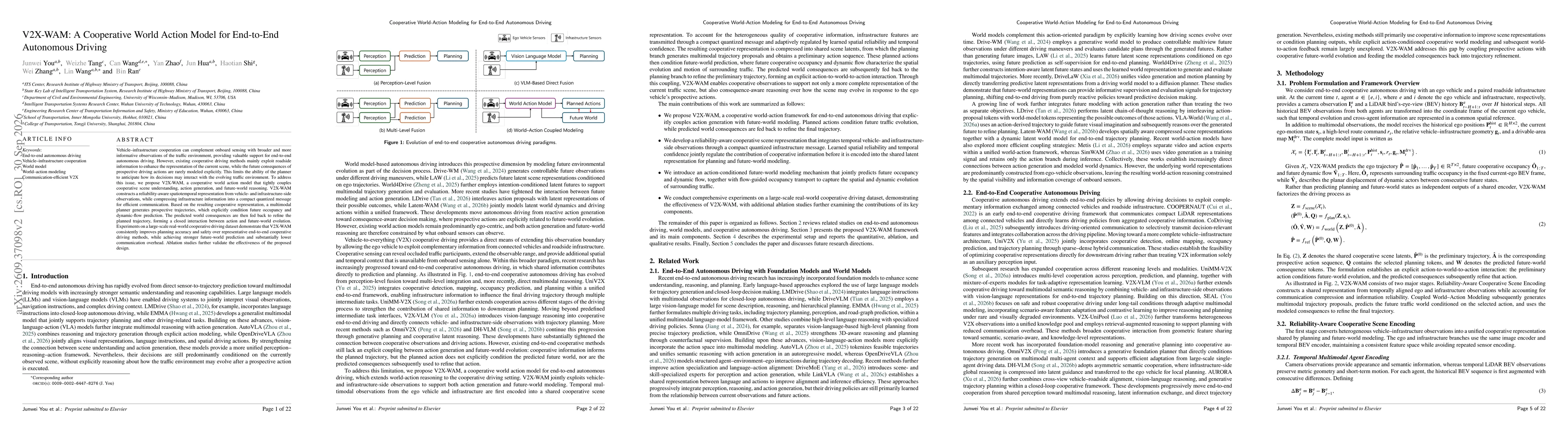 Thumbnail for V2X-WAM: A Cooperative World Action Model for End-to-End Autonomous Driving