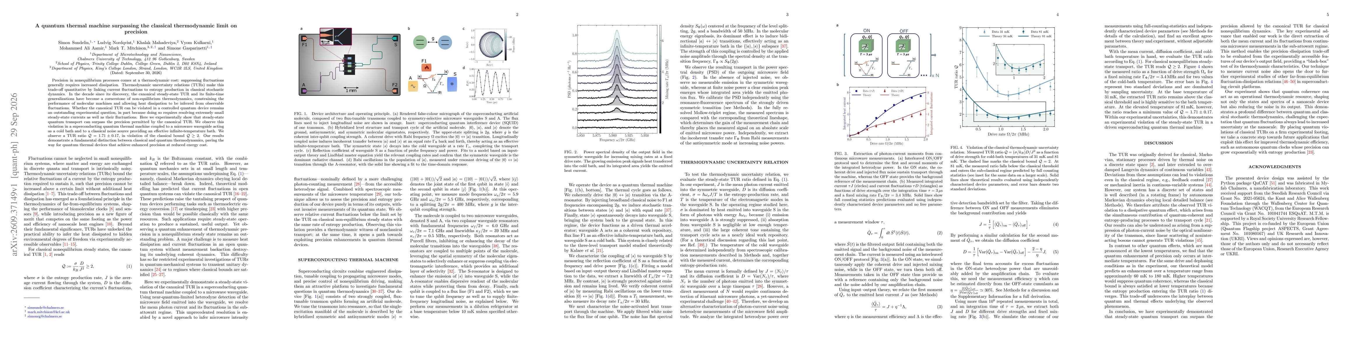 Thumbnail for A quantum thermal machine surpassing the classical thermodynamic limit on precision