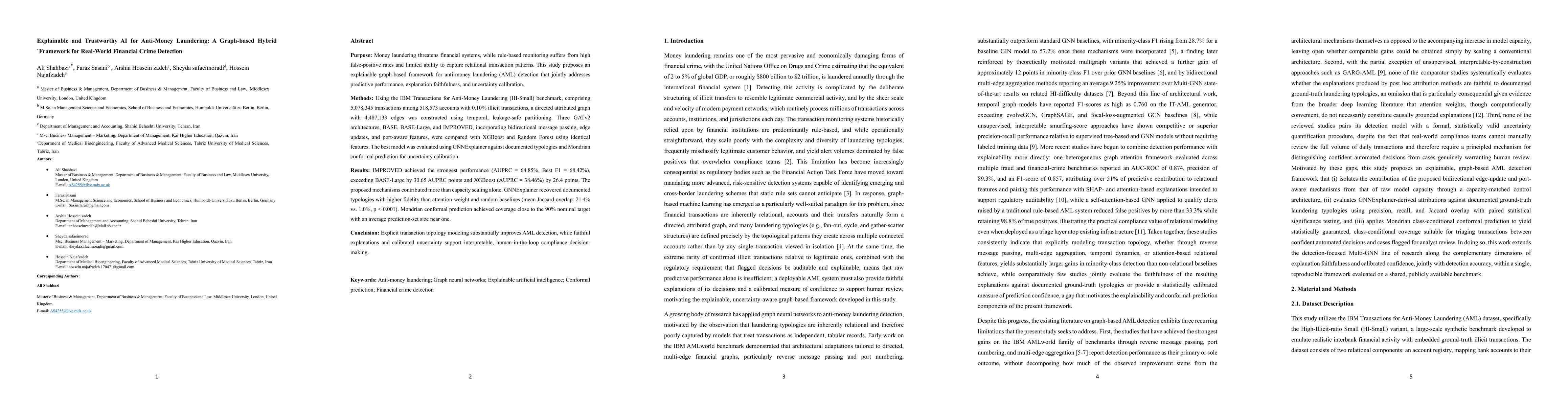 Thumbnail for Explainable and Trustworthy AI for Anti-Money Laundering: A Graph-based Hybrid Framework for Real-World Financial Crime Detection