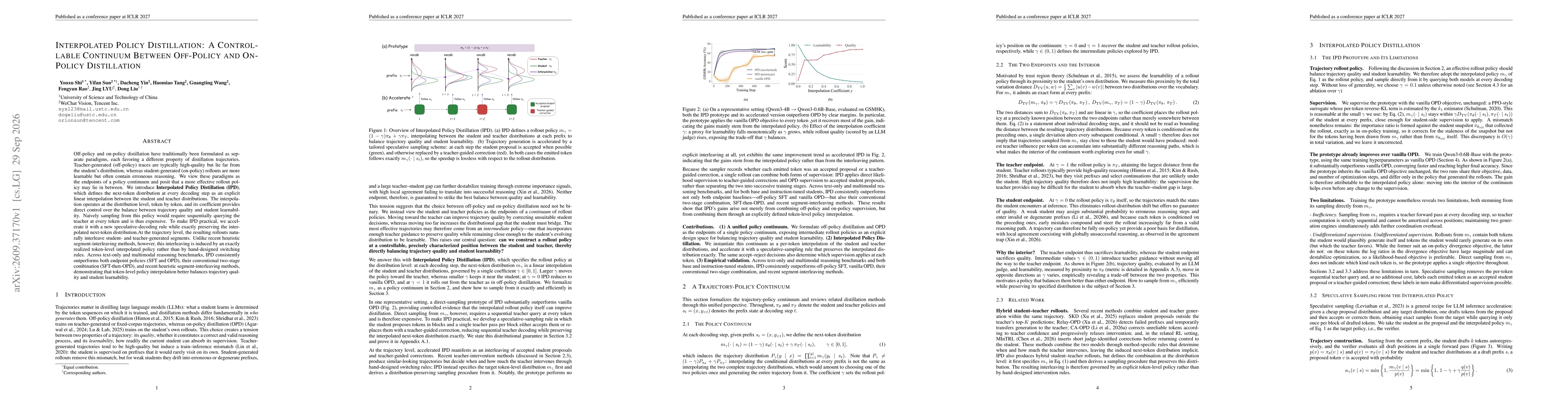 Thumbnail for Interpolated Policy Distillation: A Controllable Continuum Between Off-Policy and On-Policy Distillation
