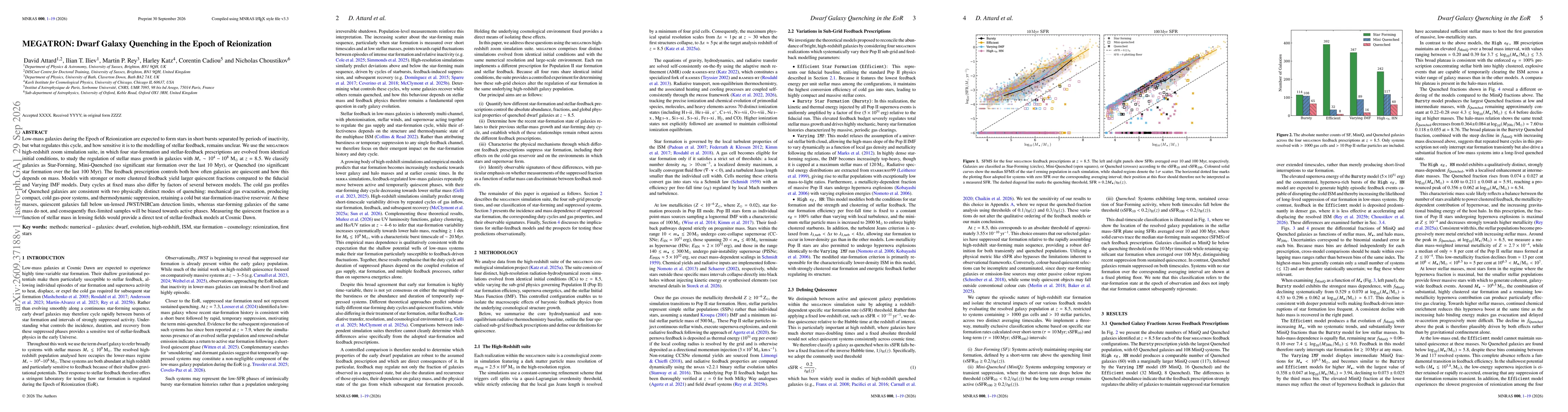 Thumbnail for MEGATRON: Dwarf Galaxy Quenching in the Epoch of Reionization