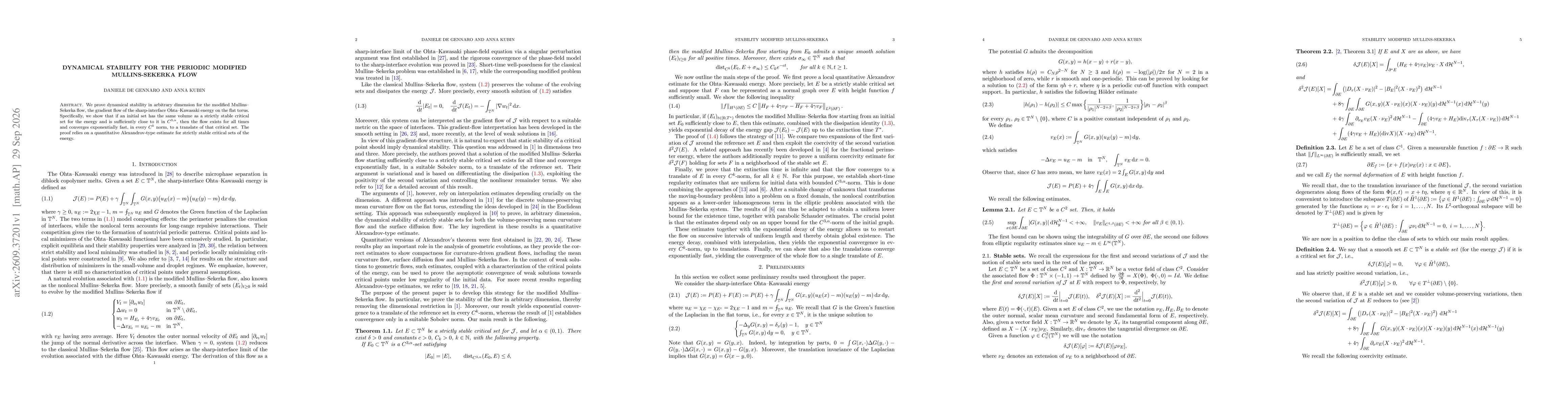 Thumbnail for Dynamical stability for the periodic modified Mullins-Sekerka flow