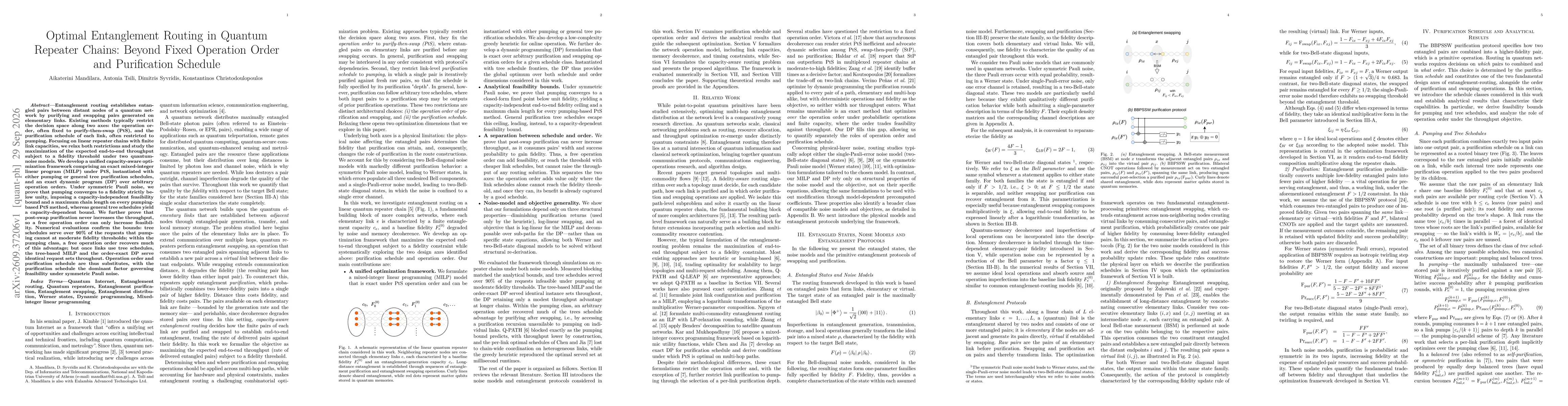 Thumbnail for Optimal Entanglement Routing in Quantum Repeater Chains: Beyond Fixed Operation Order and Purification Schedule