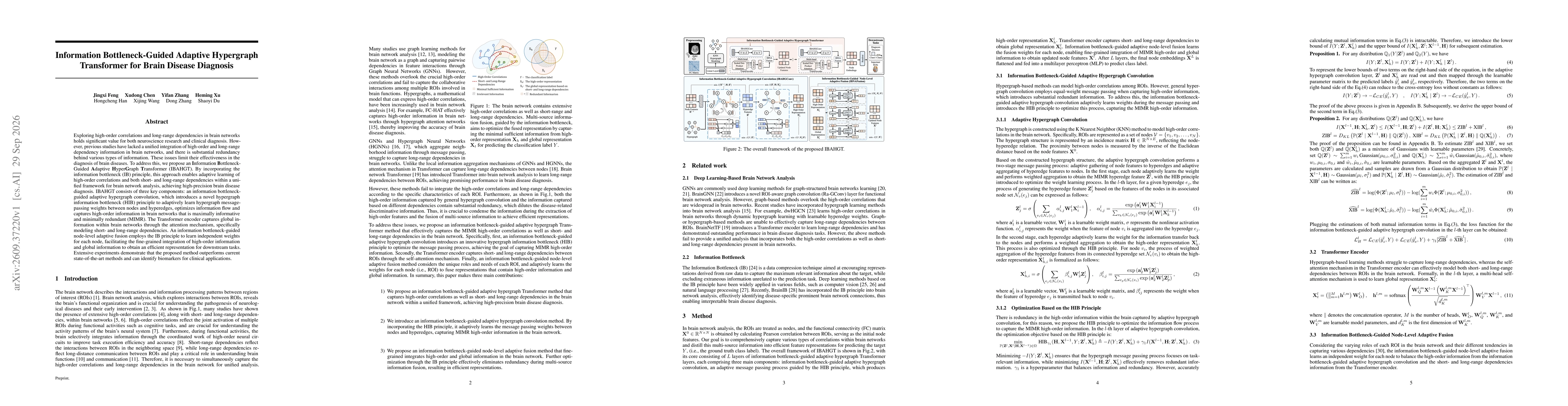 Thumbnail for Information Bottleneck-Guided Adaptive Hypergraph Transformer for Brain Disease Diagnosis