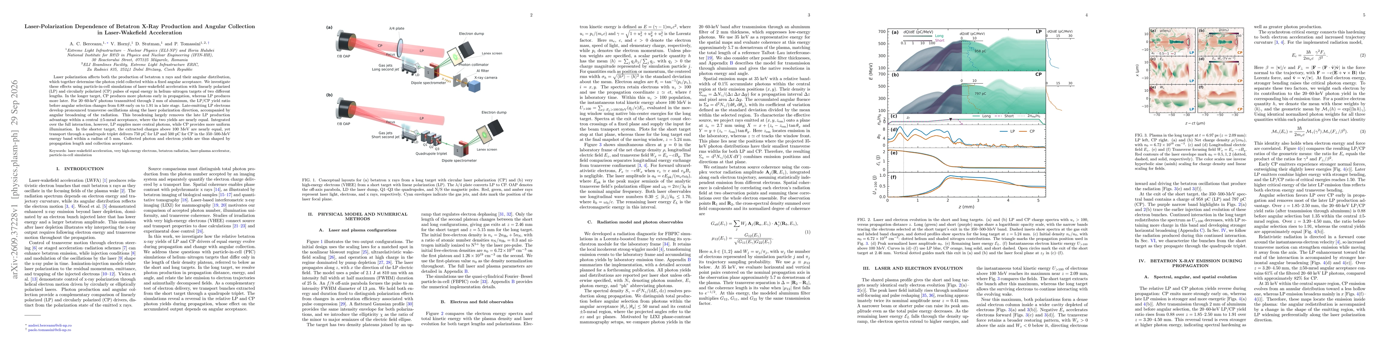 Thumbnail for Laser-Polarization Dependence of Betatron X-Ray Production and Angular Collection in Laser-Wakefield Acceleration