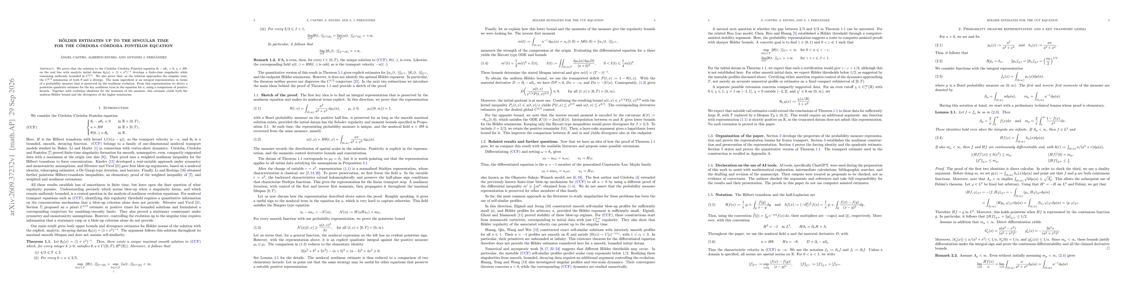 Thumbnail for Hölder estimates up to the singular time for the Córdoba-Córdoba-Fontelos equation
