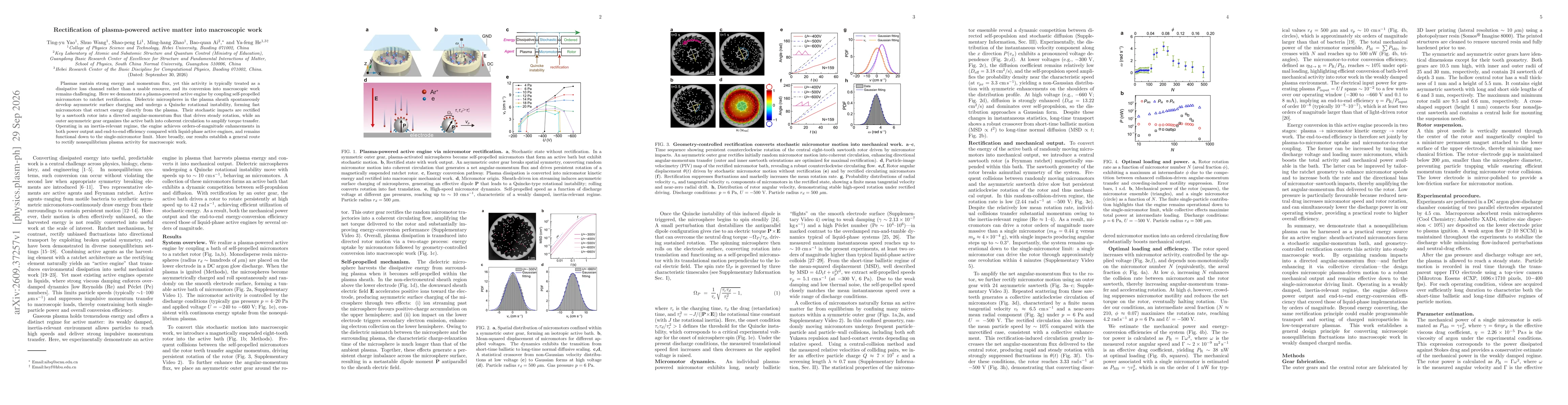 Thumbnail for Rectification of plasma-powered active matter into macroscopic work