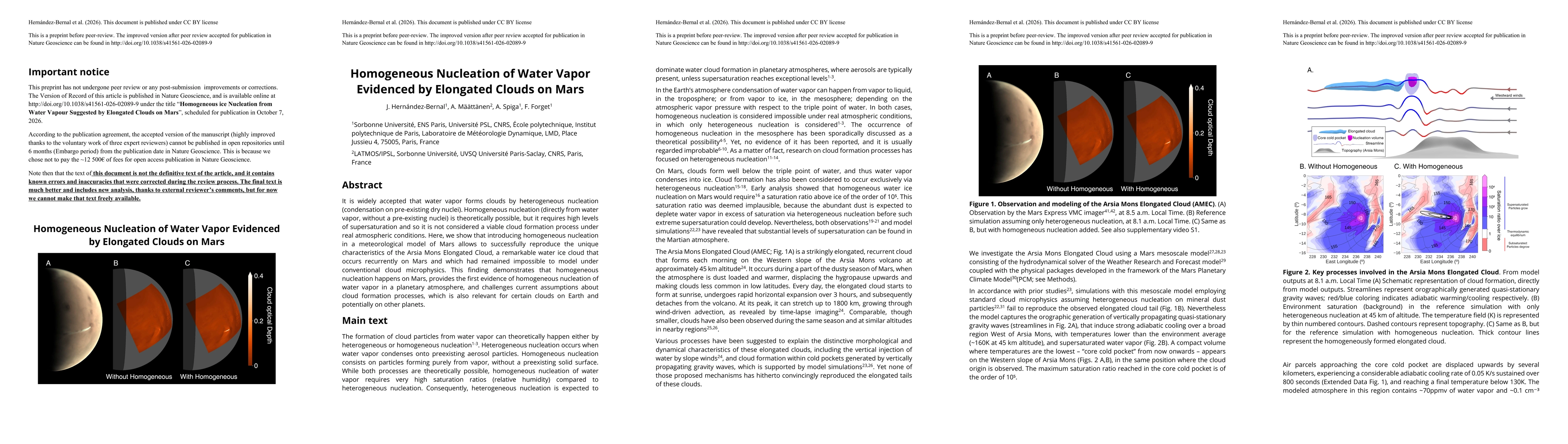 Thumbnail for Homogeneous Nucleation of Water Vapor Evidenced by Elongated Clouds on Mars