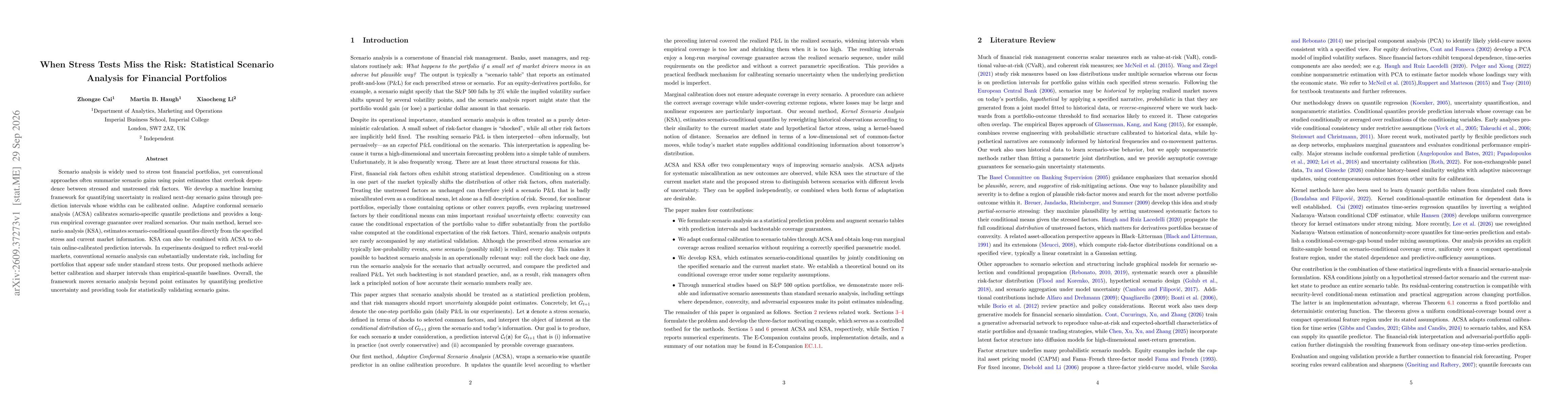 Thumbnail for When Stress Tests Miss the Risk: Statistical Scenario Analysis for Financial Portfolios