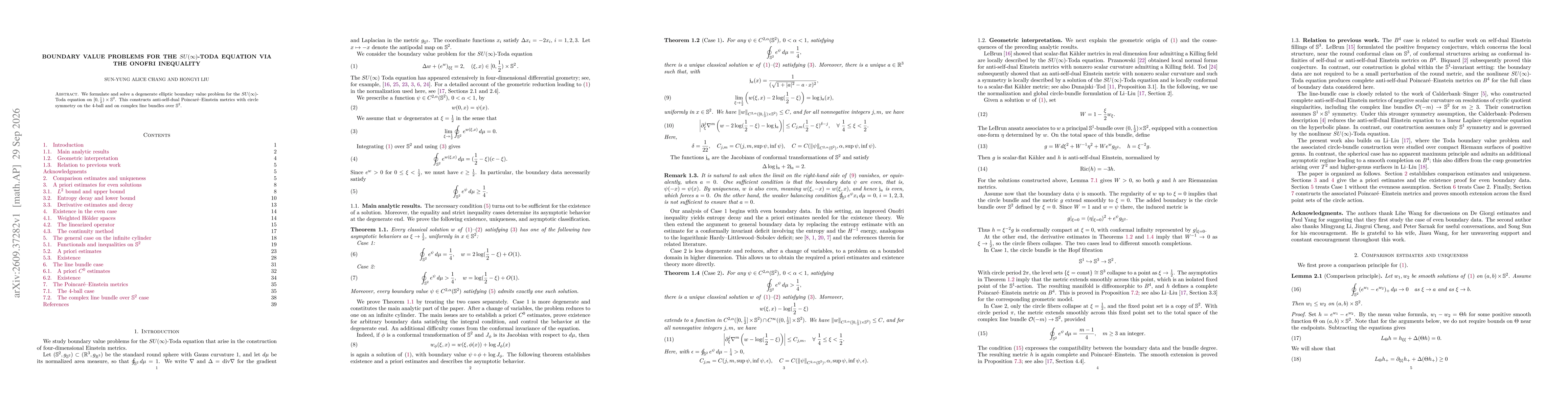 Thumbnail for Boundary Value Problems for the $SU(\infty)$-Toda Equation via the Onofri Inequality