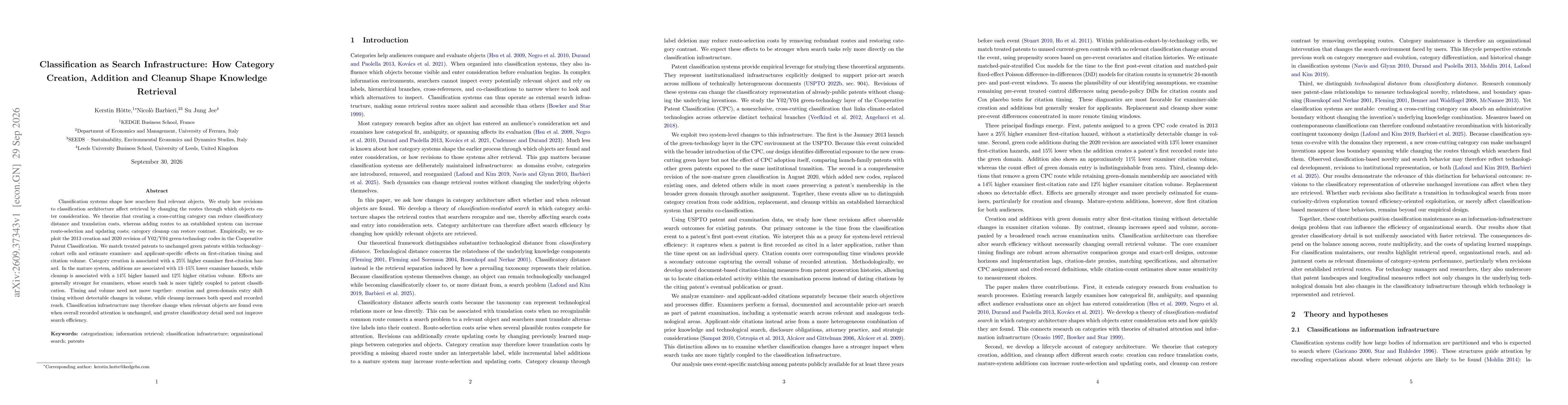 Thumbnail for Classification as Search Infrastructure: How Category Creation, Addition and Cleanup Shape Knowledge Retrieval