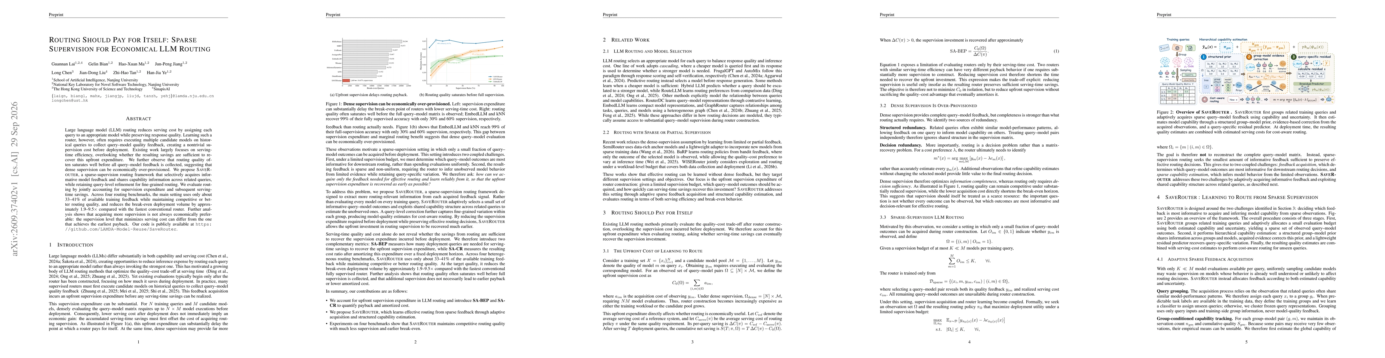 Thumbnail for Routing Should Pay for Itself: Sparse Supervision for Economical LLM Routing