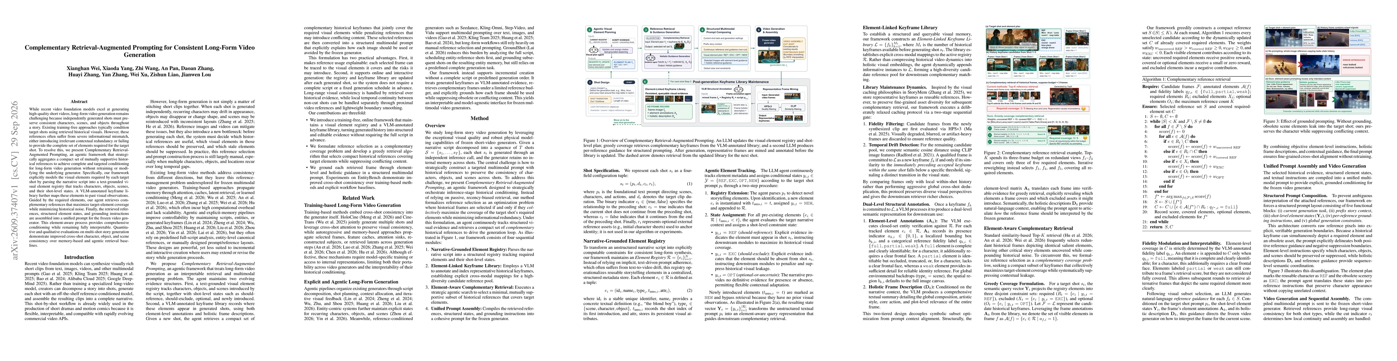 Thumbnail for Complementary Retrieval-Augmented Prompting for Consistent Long-Form Video Generation