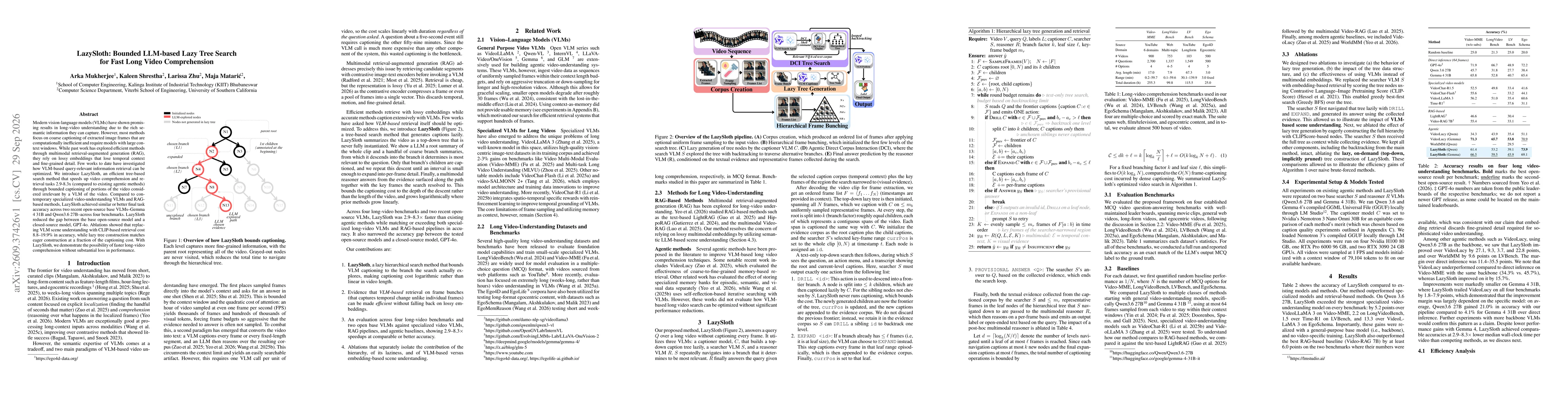 Thumbnail for LazySloth: Bounded LLM-based Lazy Tree Search for Fast Long Video Comprehension