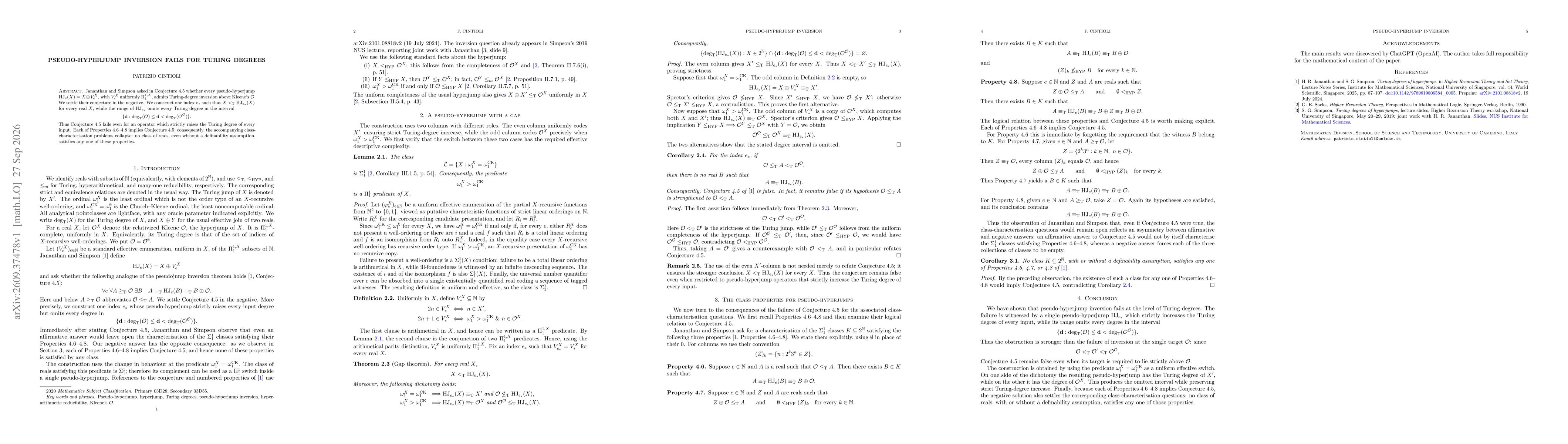 Thumbnail for Pseudo-Hyperjump Inversion Fails for Turing Degrees