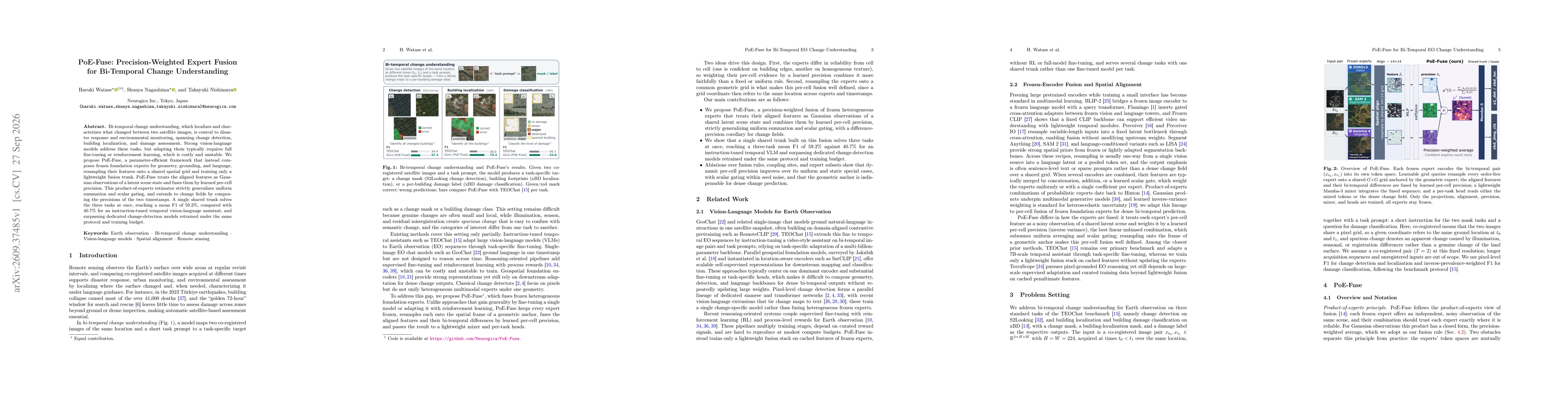 Thumbnail for PoE-Fuse: Precision-Weighted Expert Fusion for Bi-Temporal Change Understanding