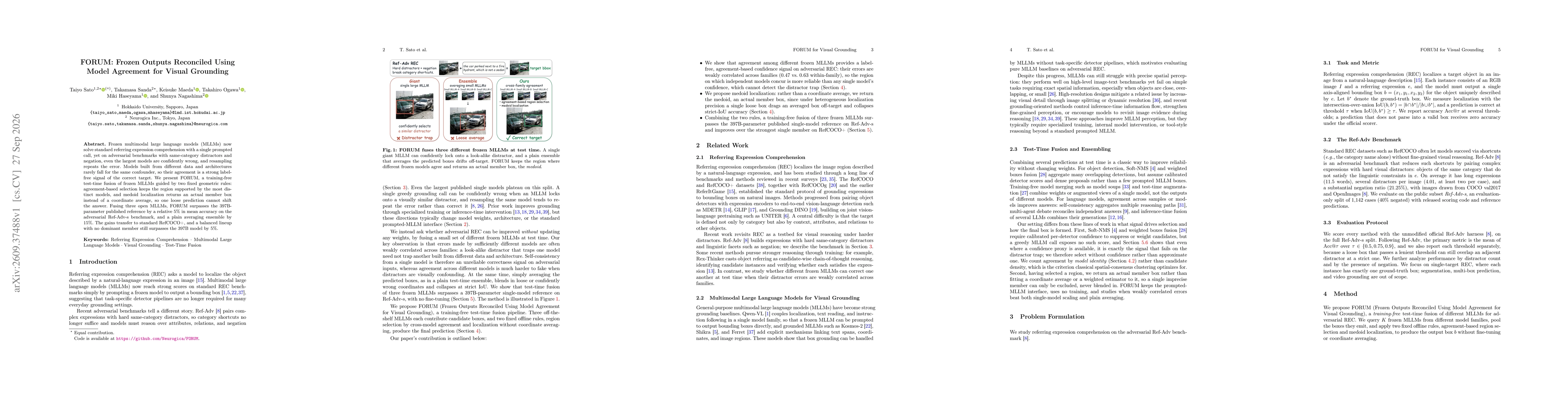 Thumbnail for FORUM: Frozen Outputs Reconciled Using Model Agreement for Visual Grounding