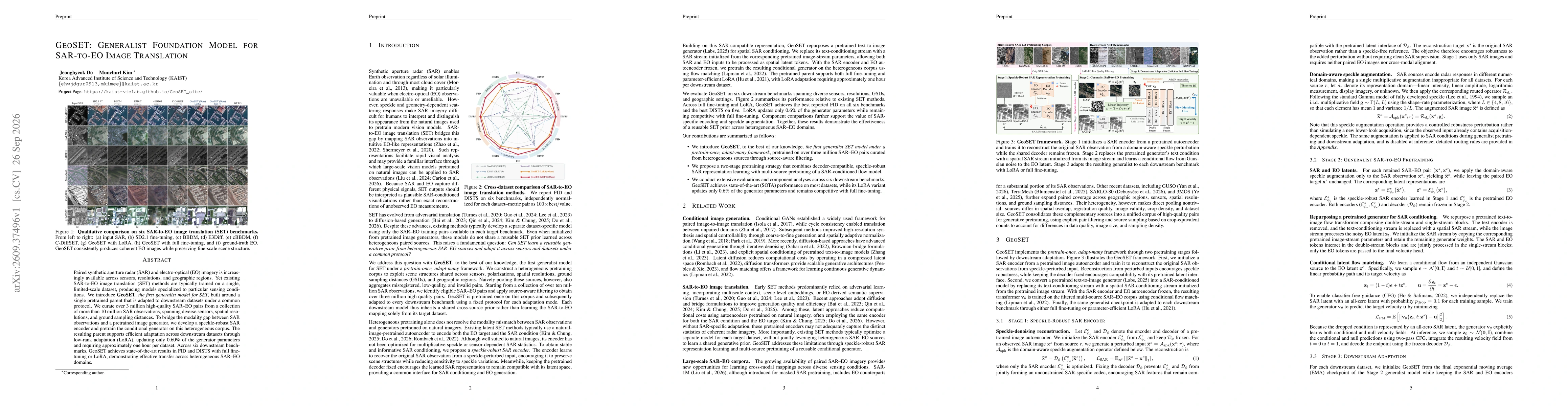 Thumbnail for GeoSET: Generalist Foundation Model for SAR-to-EO Image Translation