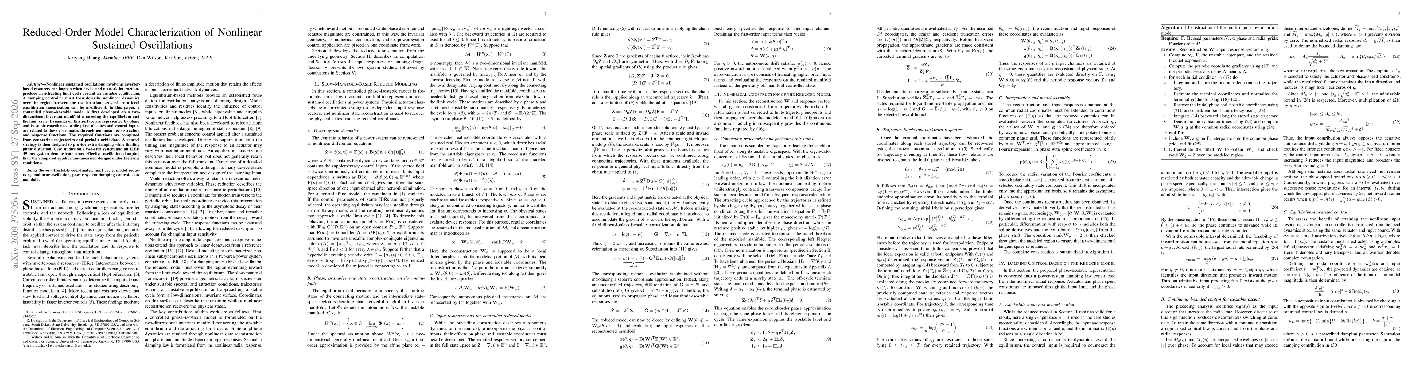 Thumbnail for Reduced-Order Model Characterization of Nonlinear Sustained Oscillations