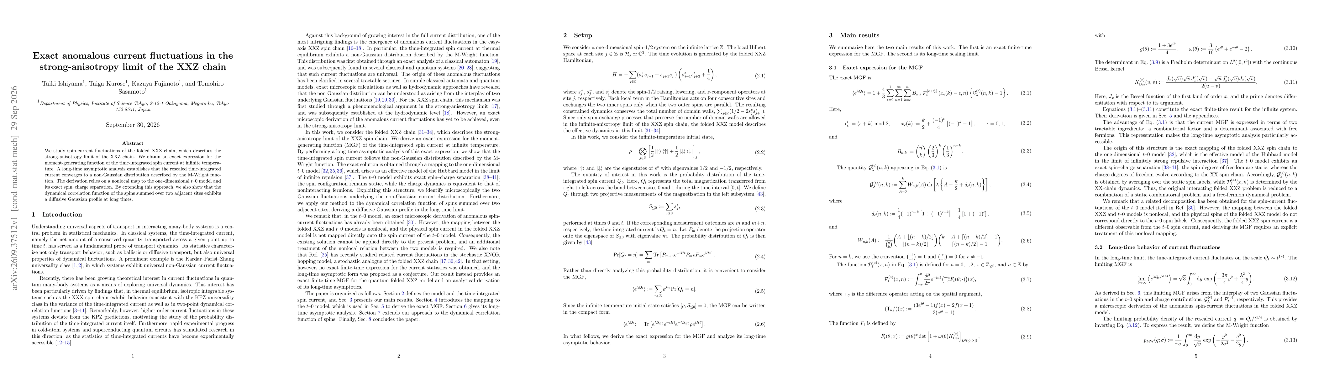Thumbnail for Exact anomalous current fluctuations in the strong-anisotropy limit of the XXZ chain