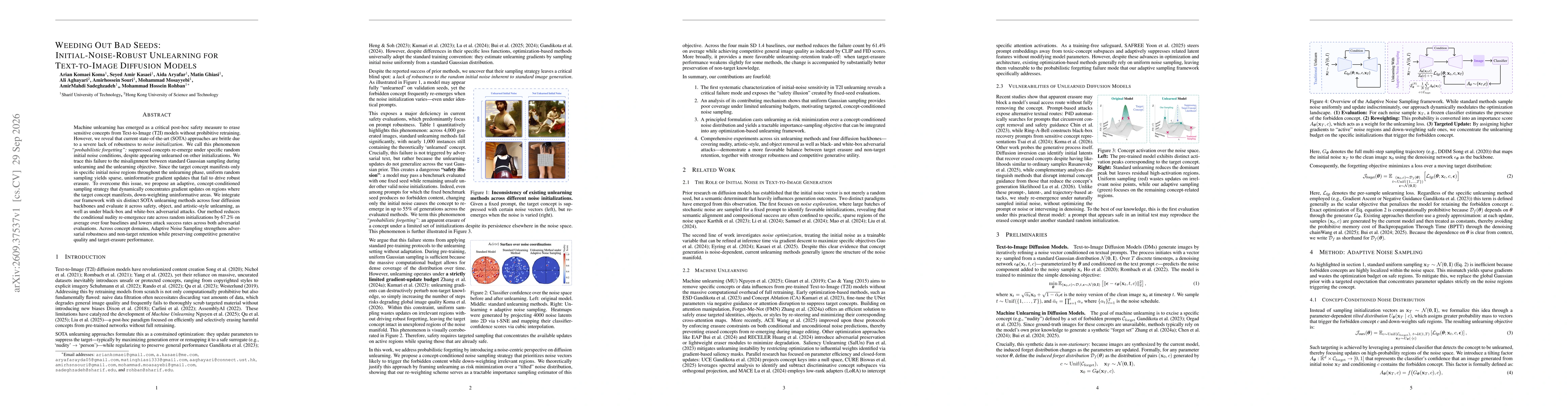 Thumbnail for Weeding Out Bad Seeds: Initial-Noise-Robust Unlearning for Text-to-Image Diffusion Models