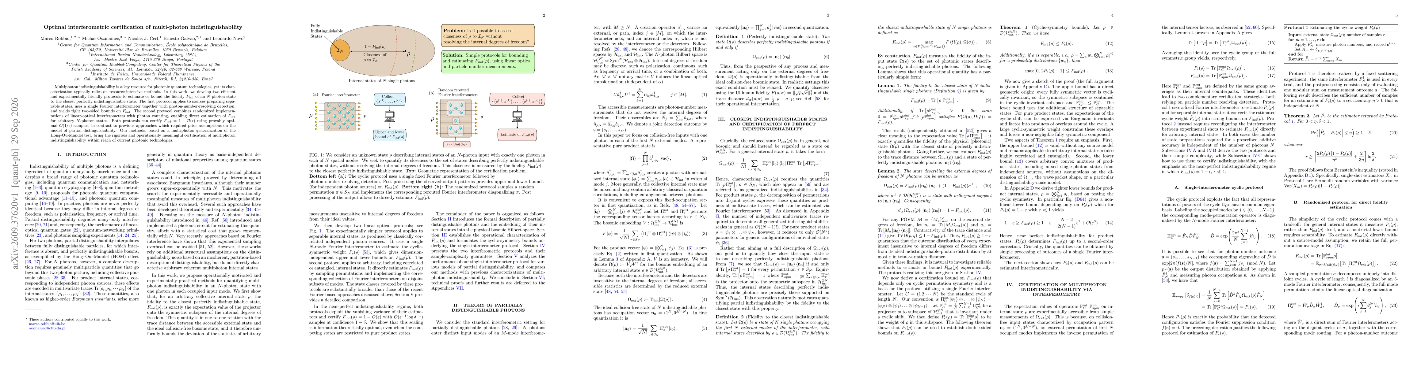Thumbnail for Optimal interferometric certification of multi-photon indistinguishability