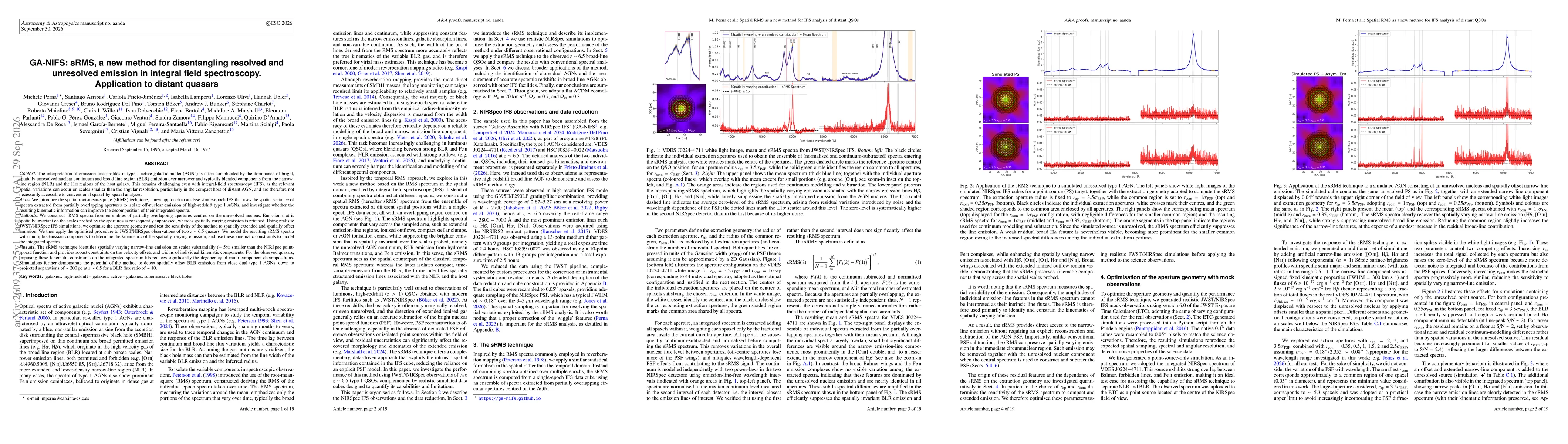 Thumbnail for GA-NIFS: sRMS, a new method for disentangling resolved and unresolved emission in integral field spectroscopy. Application to distant quasars