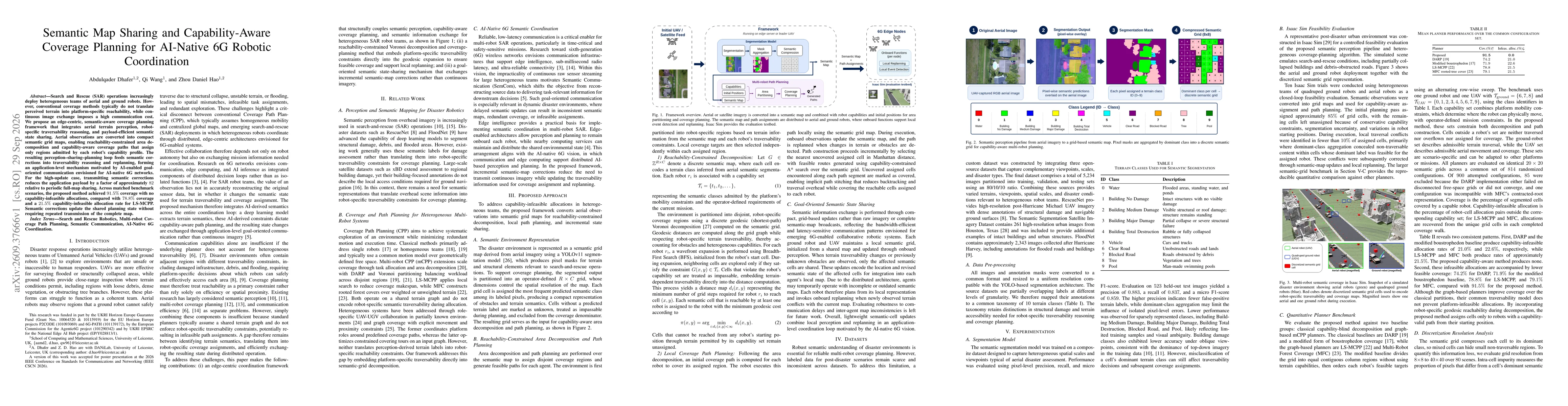 Thumbnail for Semantic Map Sharing and Capability-Aware Coverage Planning for AI-Native 6G Robotic Coordination