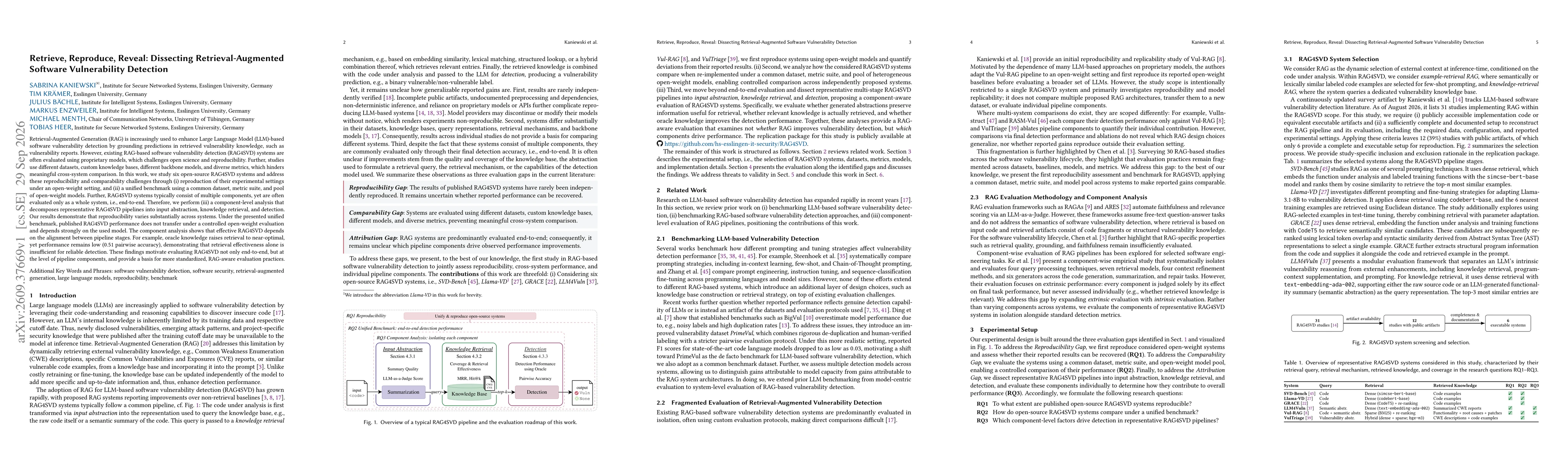 Thumbnail for Retrieve, Reproduce, Reveal: Dissecting Retrieval-Augmented Software Vulnerability Detection