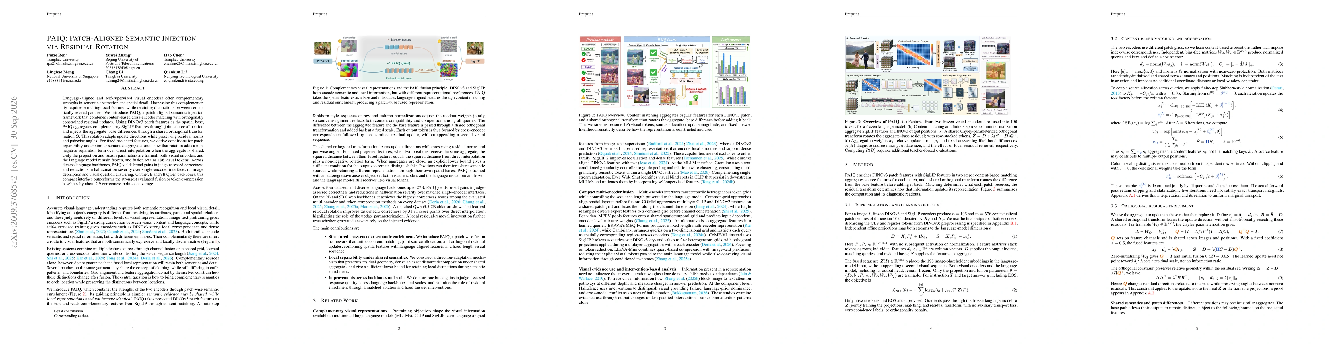 Thumbnail for PAIQ: Patch-Aligned Semantic Injection via Residual Rotation