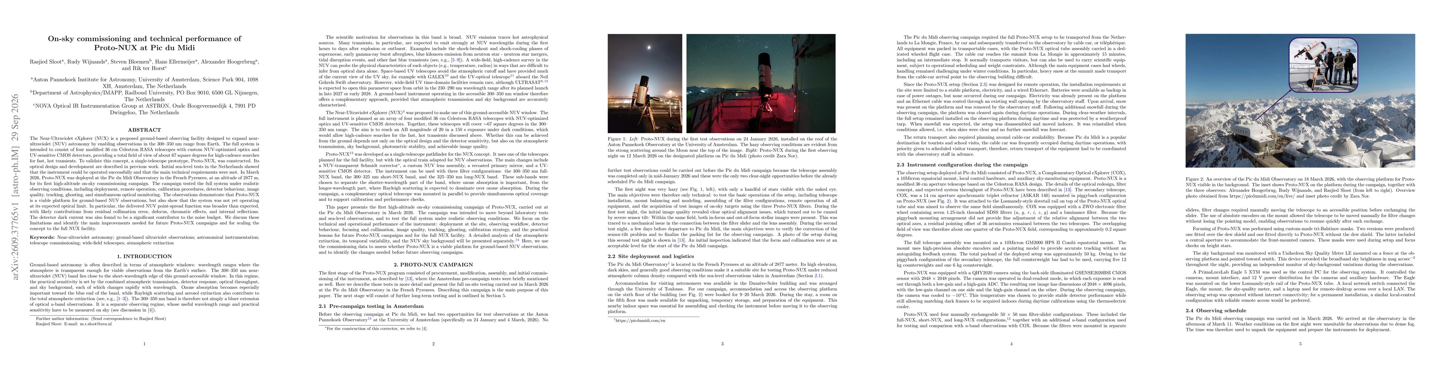 Thumbnail for On-sky commissioning and technical performance of Proto-NUX at Pic du Midi