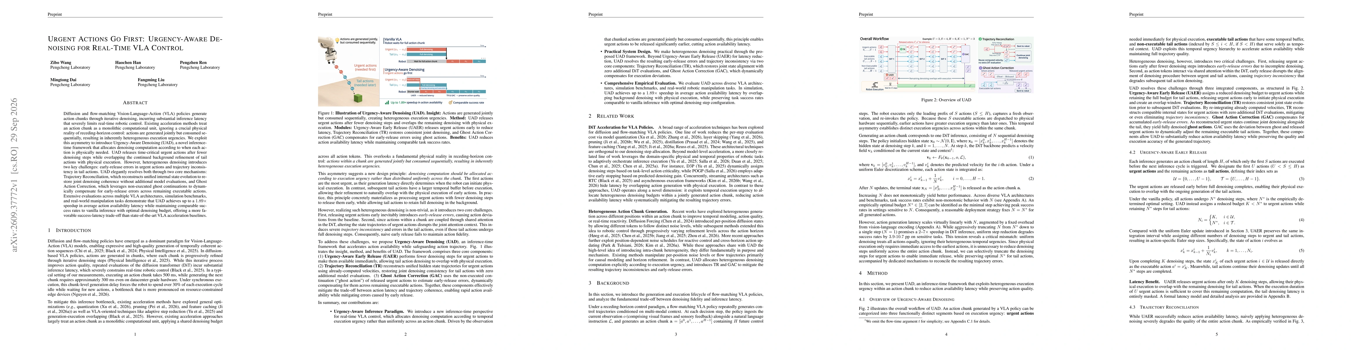 Thumbnail for Urgent Actions Go First: Urgency-Aware Denoising for Real-Time VLA Control