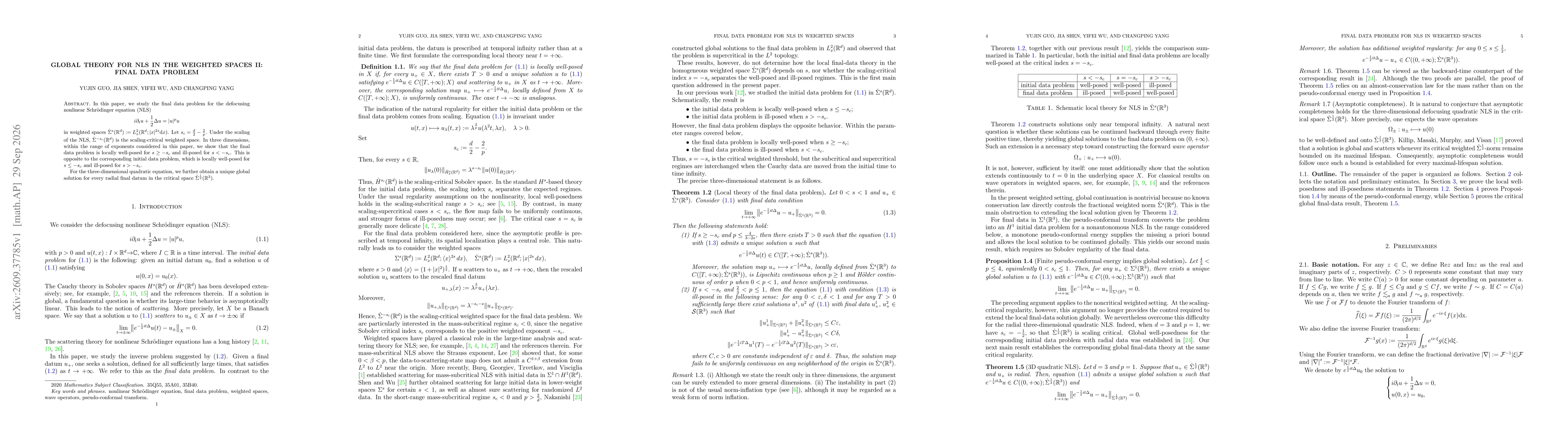 Thumbnail for Global theory for NLS in the weighted spaces II: final data problem