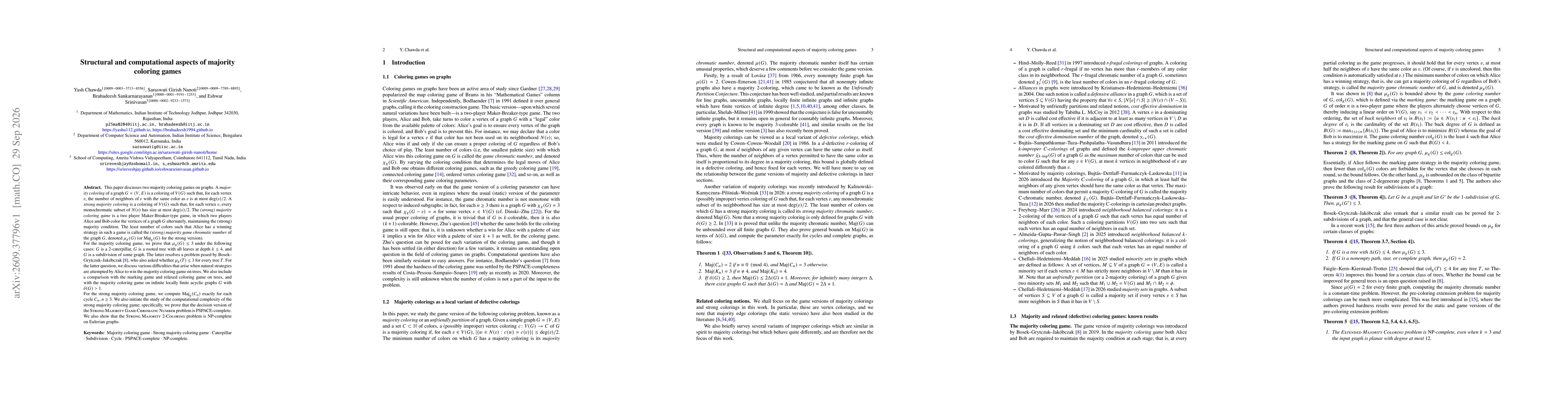 Thumbnail for Structural and computational aspects of majority coloring games