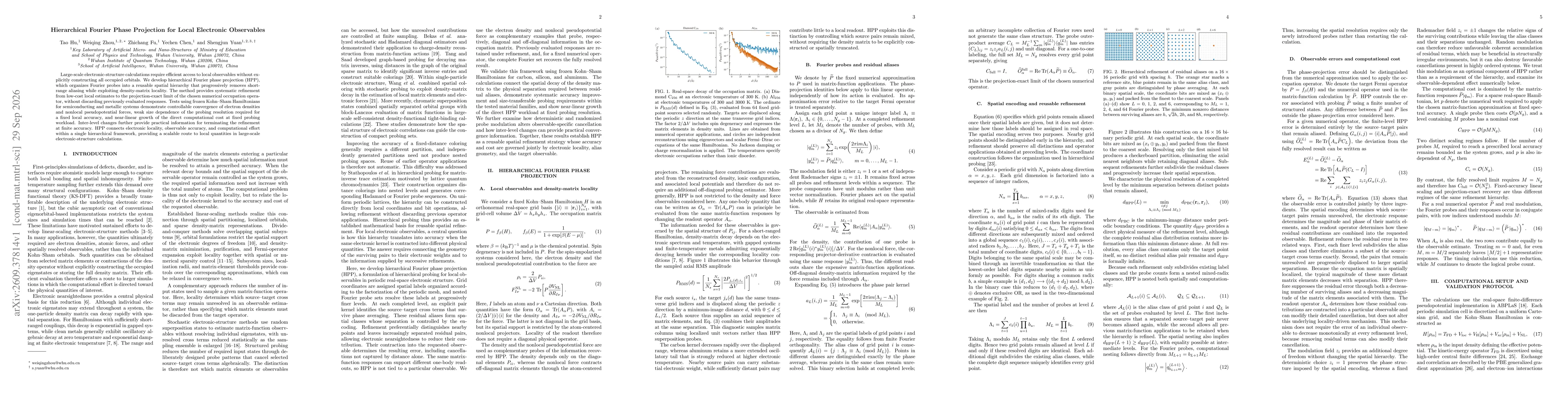 Thumbnail for Hierarchical Fourier Phase Projection for Local Electronic Observables