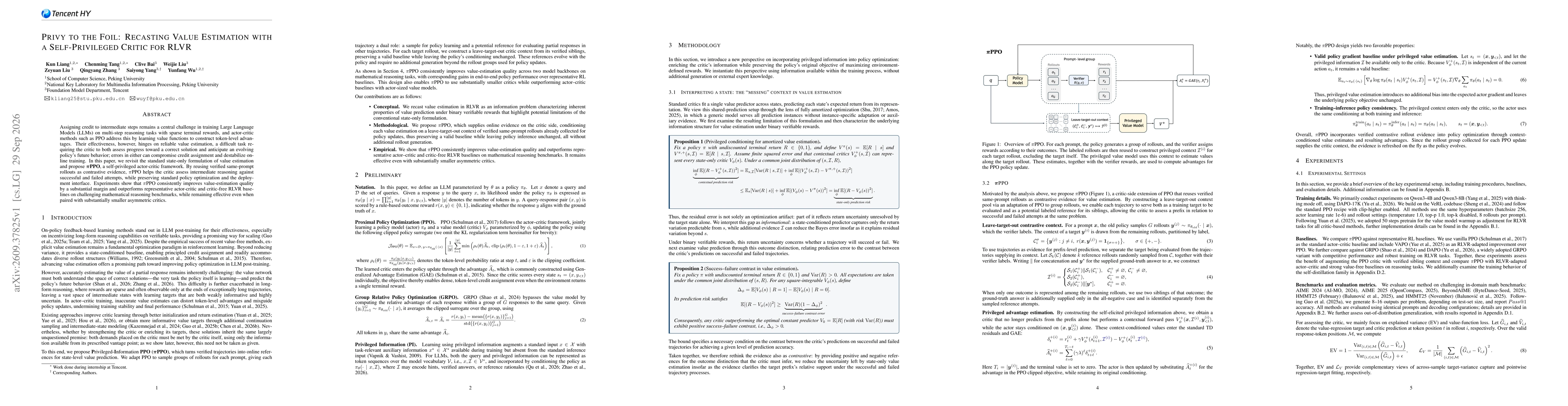 Thumbnail for Privy to the Foil: Recasting Value Estimation with a Self-Privileged Critic for RLVR