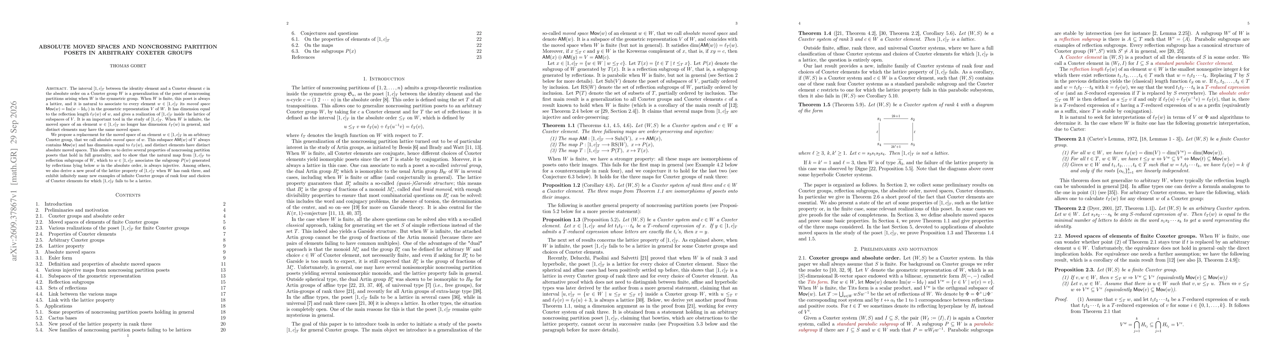 Thumbnail for Absolute moved spaces and noncrossing partition posets in arbitrary Coxeter groups