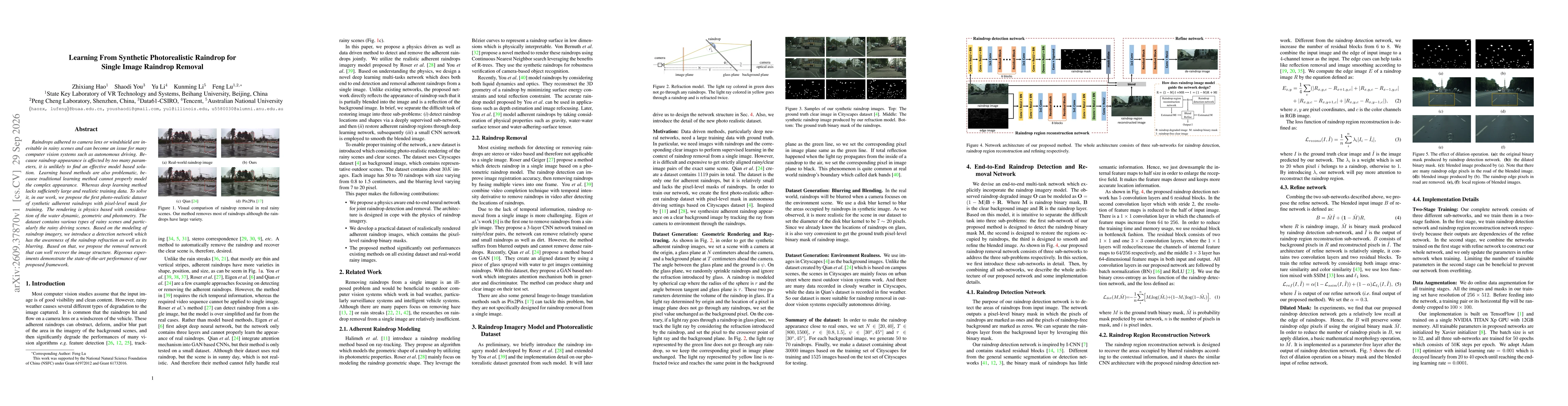 Thumbnail for Learning from synthetic photorealistic raindrop for single image raindrop removal