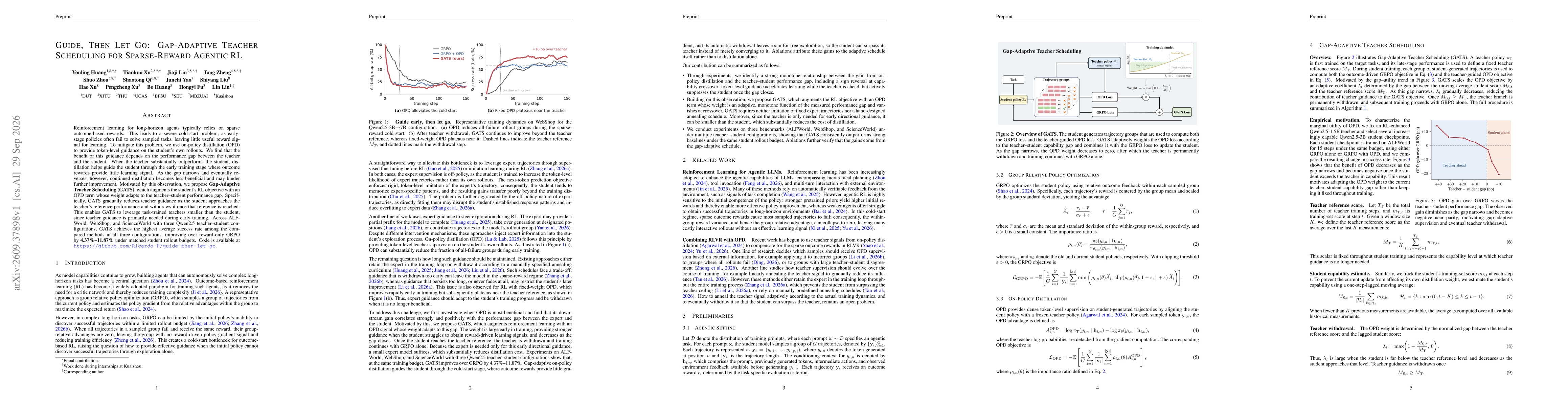 Thumbnail for Guide, Then Let Go: Gap-Adaptive Teacher Scheduling for Sparse-Reward Agentic RL