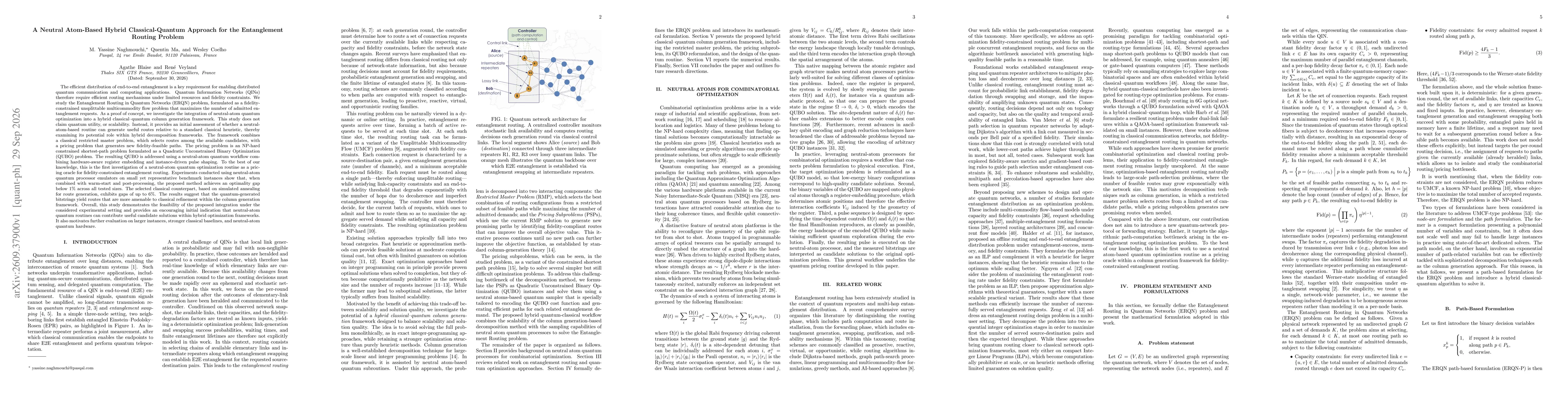 Thumbnail for A Neutral Atom-Based Hybrid Classical-Quantum Approach for the Entanglement Routing Problem