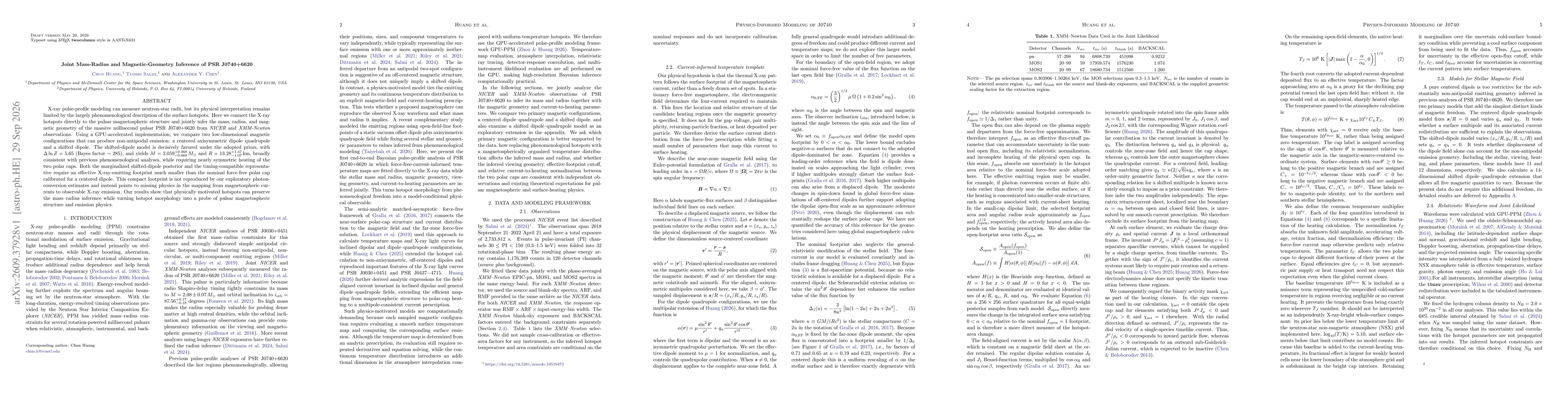 Thumbnail for Joint Mass-Radius and Magnetic-Geometry Inference of PSR J0740+6620