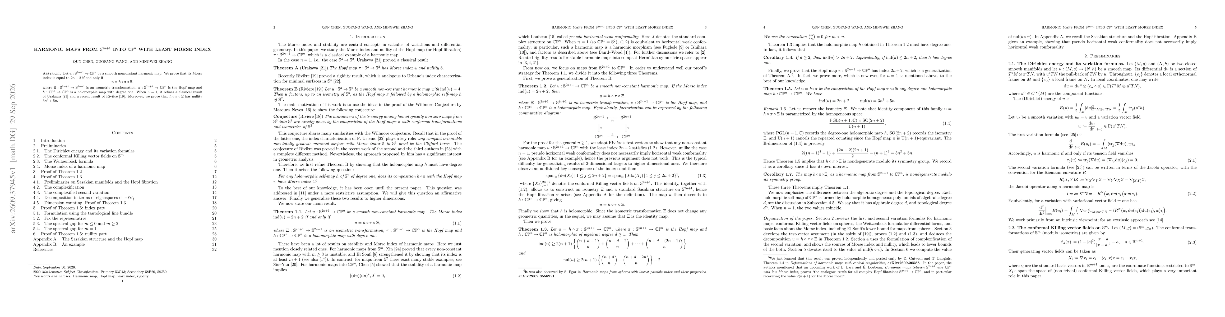 Thumbnail for Harmonic maps from $\mathbb{S}^{2n+1}$ into $\mathbb{CP}^n$ with least Morse index