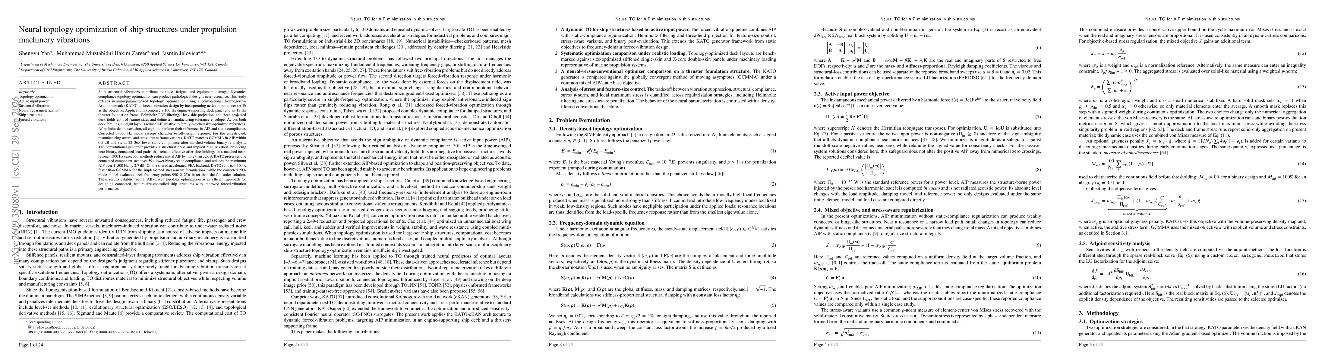 Thumbnail for Neural topology optimization of ship structures under propulsion machinery vibrations