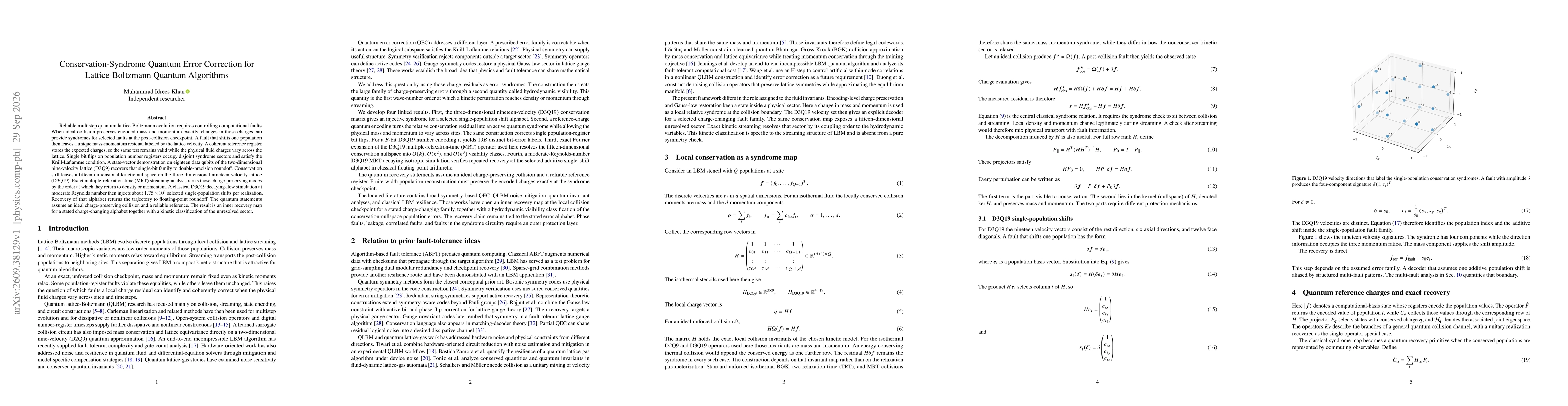 Thumbnail for Conservation-Syndrome Quantum Error Correction for Lattice-Boltzmann Quantum Algorithms