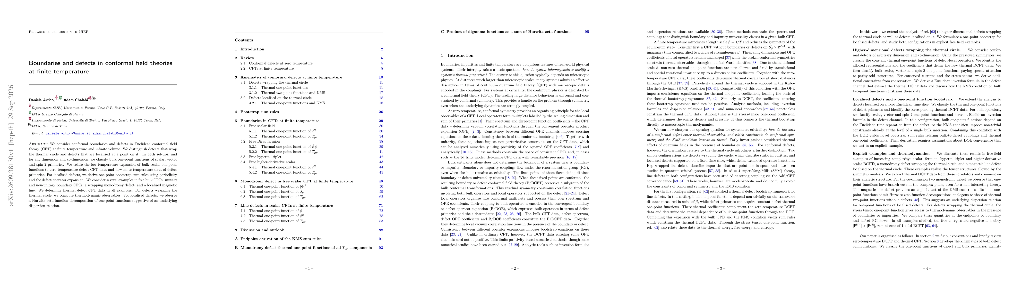 Thumbnail for Boundaries and defects in conformal field theories at finite temperature