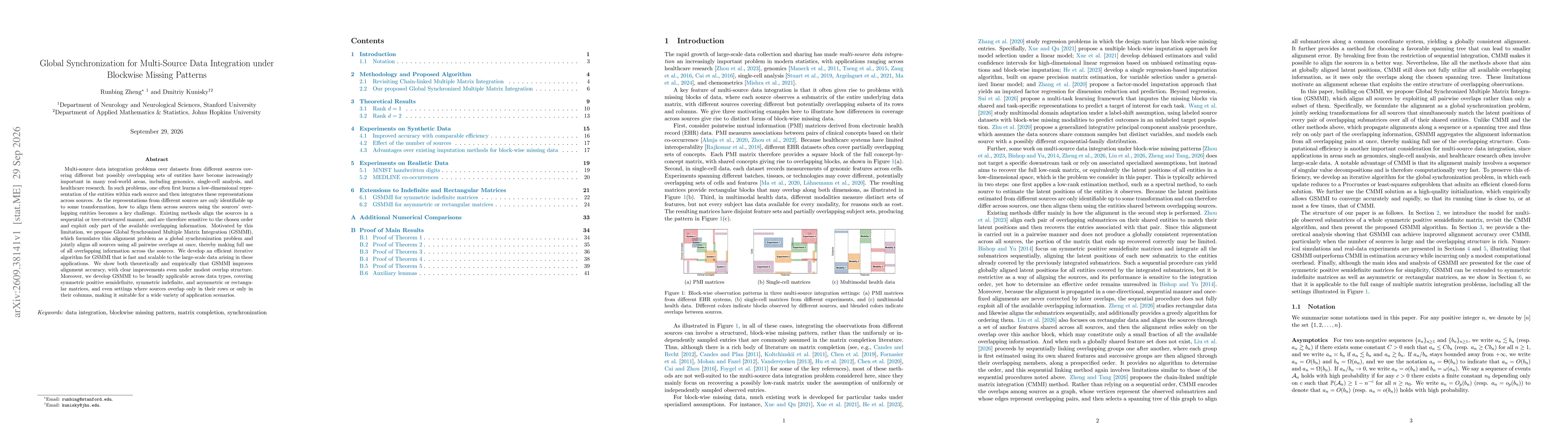 Thumbnail for Global Synchronization for Multi-Source Data Integration under Blockwise Missing Patterns