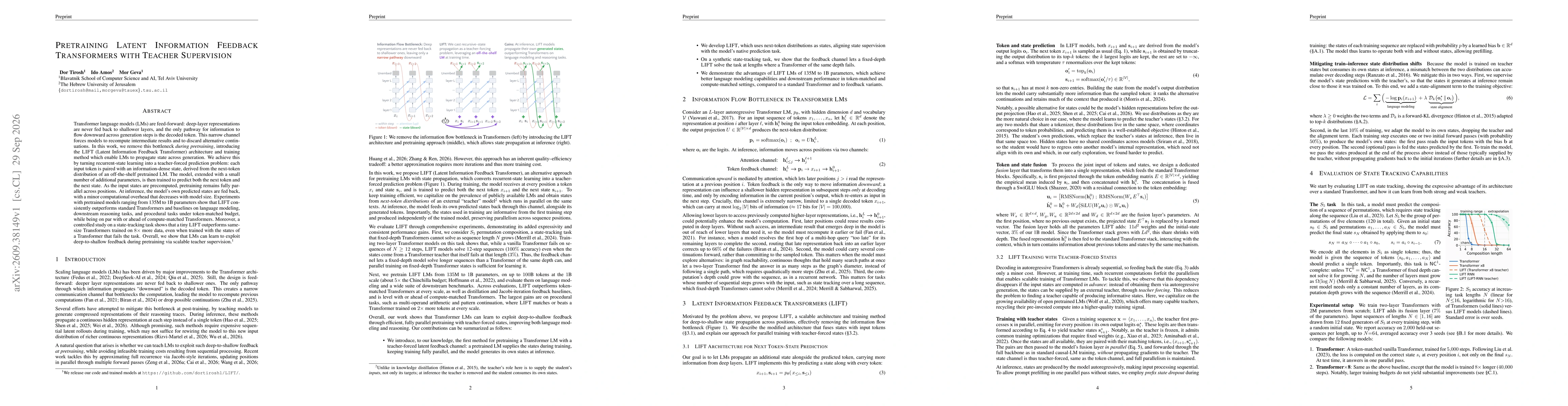 Thumbnail for Pretraining Latent Information Feedback Transformers with Teacher Supervision