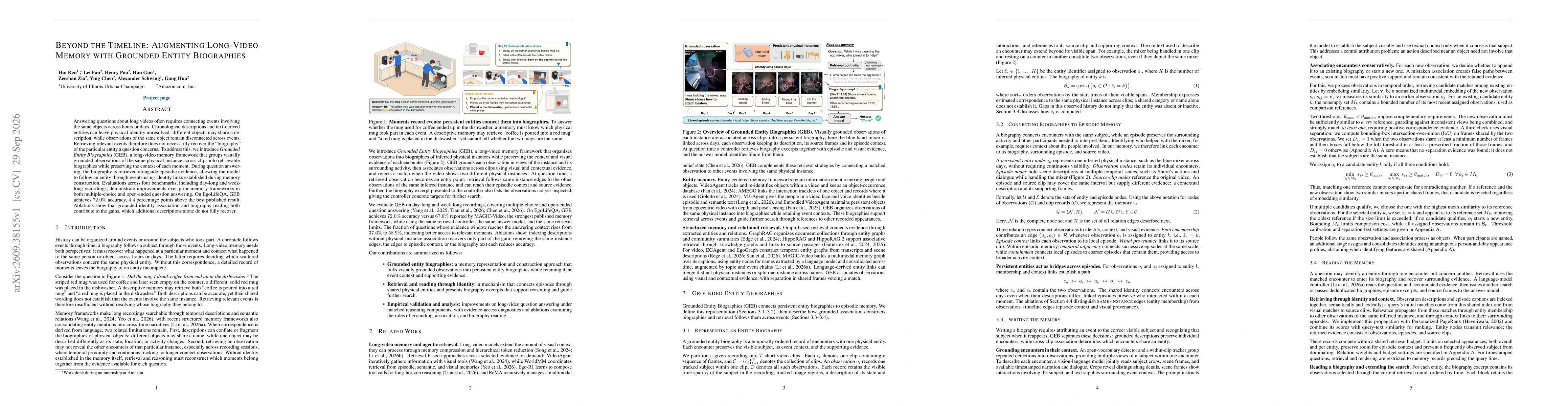 Thumbnail for Beyond the Timeline: Augmenting Long-Video Memory with Grounded Entity Biographies